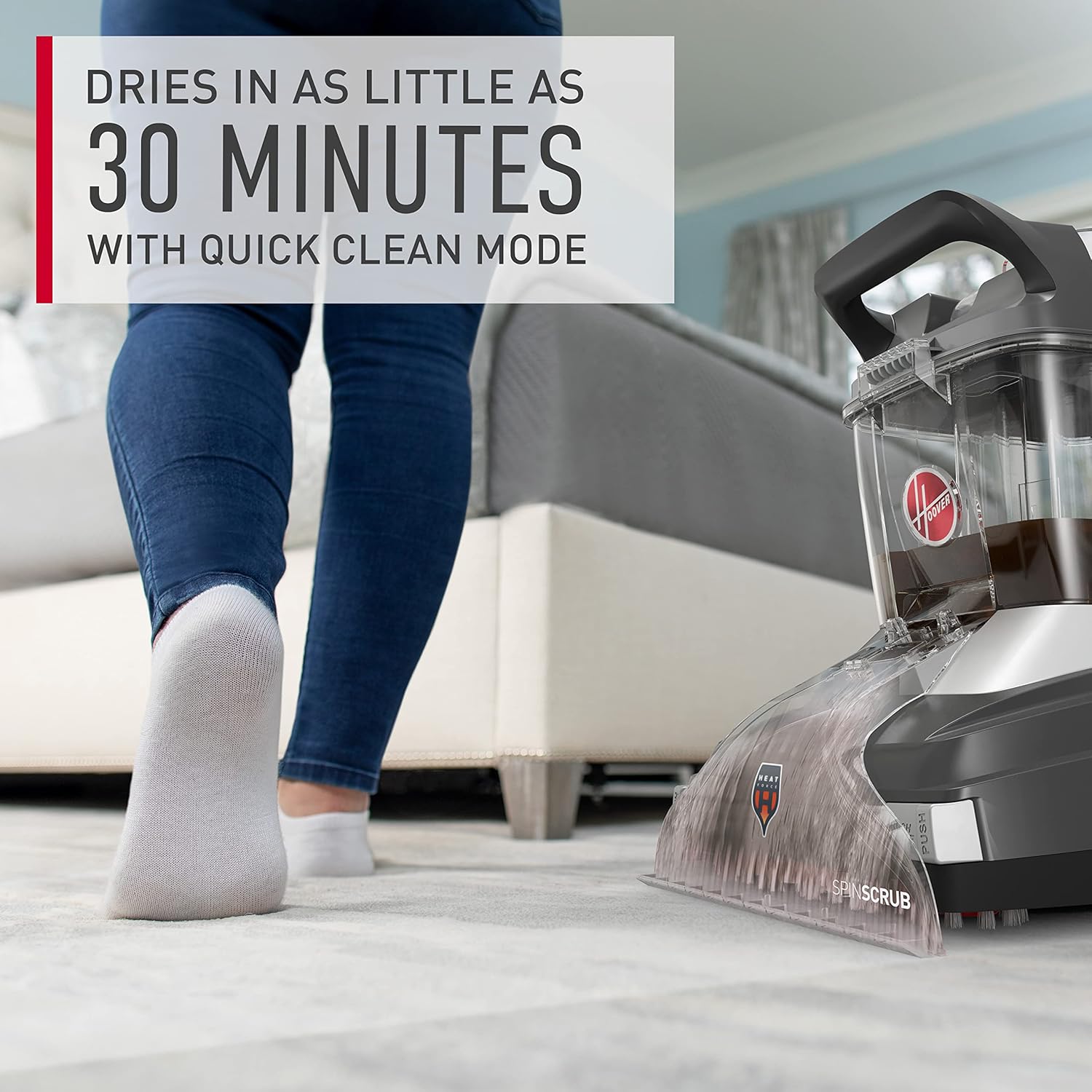 Hoover PowerScrub Deluxe Carpet Cleaner for Carpet & Upholstery with Tools - Image 3