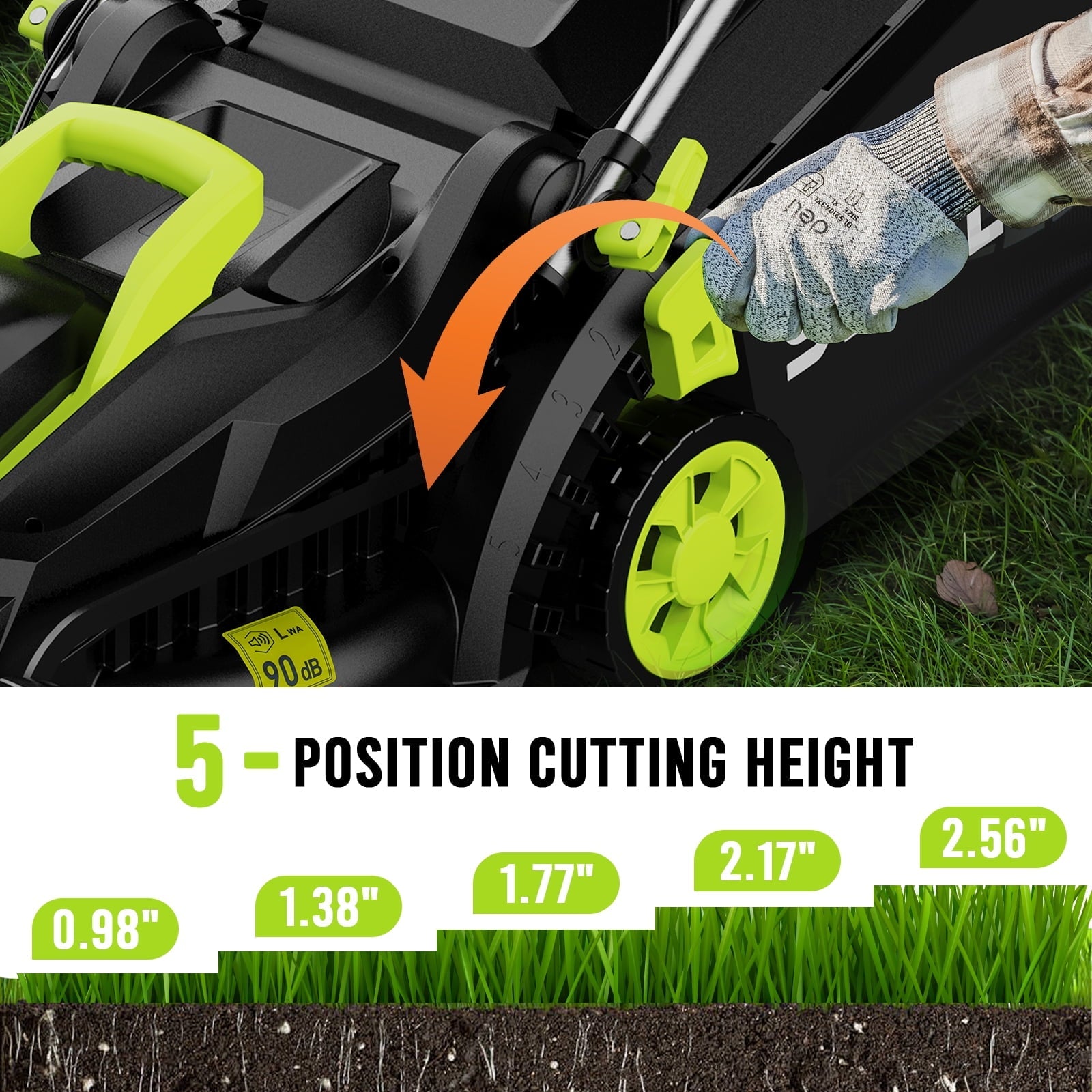 Steelite 13" 21V Cordless Brushless Lawn Mower with 4.0Ah Battery & Charger - Image 5