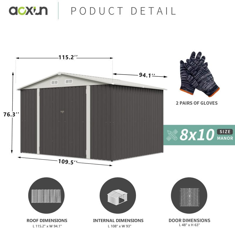 10 ft. W x 8 ft. D Storage Shed - Image 8
