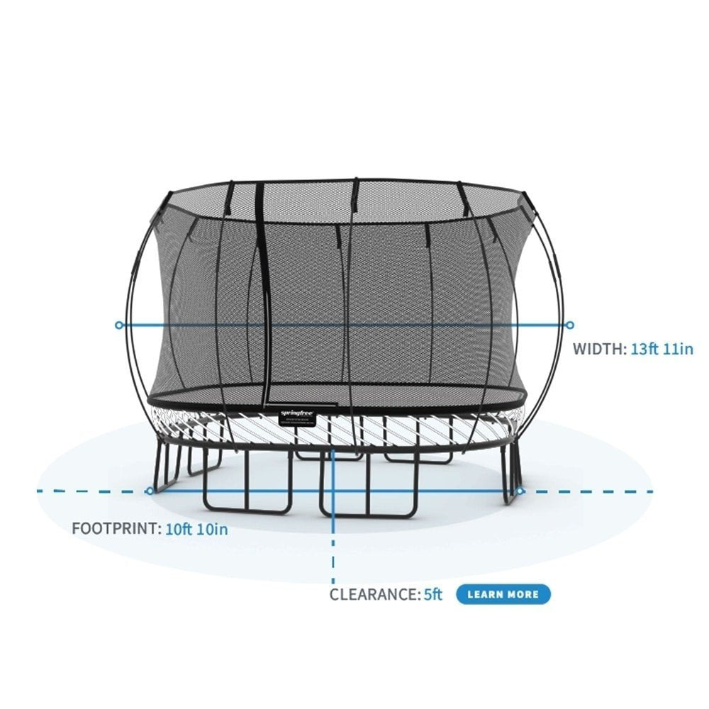 Springfree Kids 11 ft. Outdoor Large Square Trampoline with Enclosure - Image 8