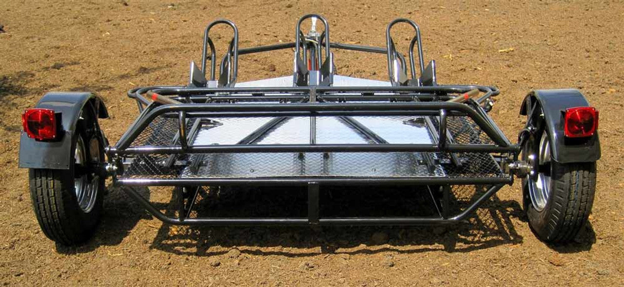 Stand, Store or Roll Ride-Up 3-Rail Motorcycle Trailer - Image 10
