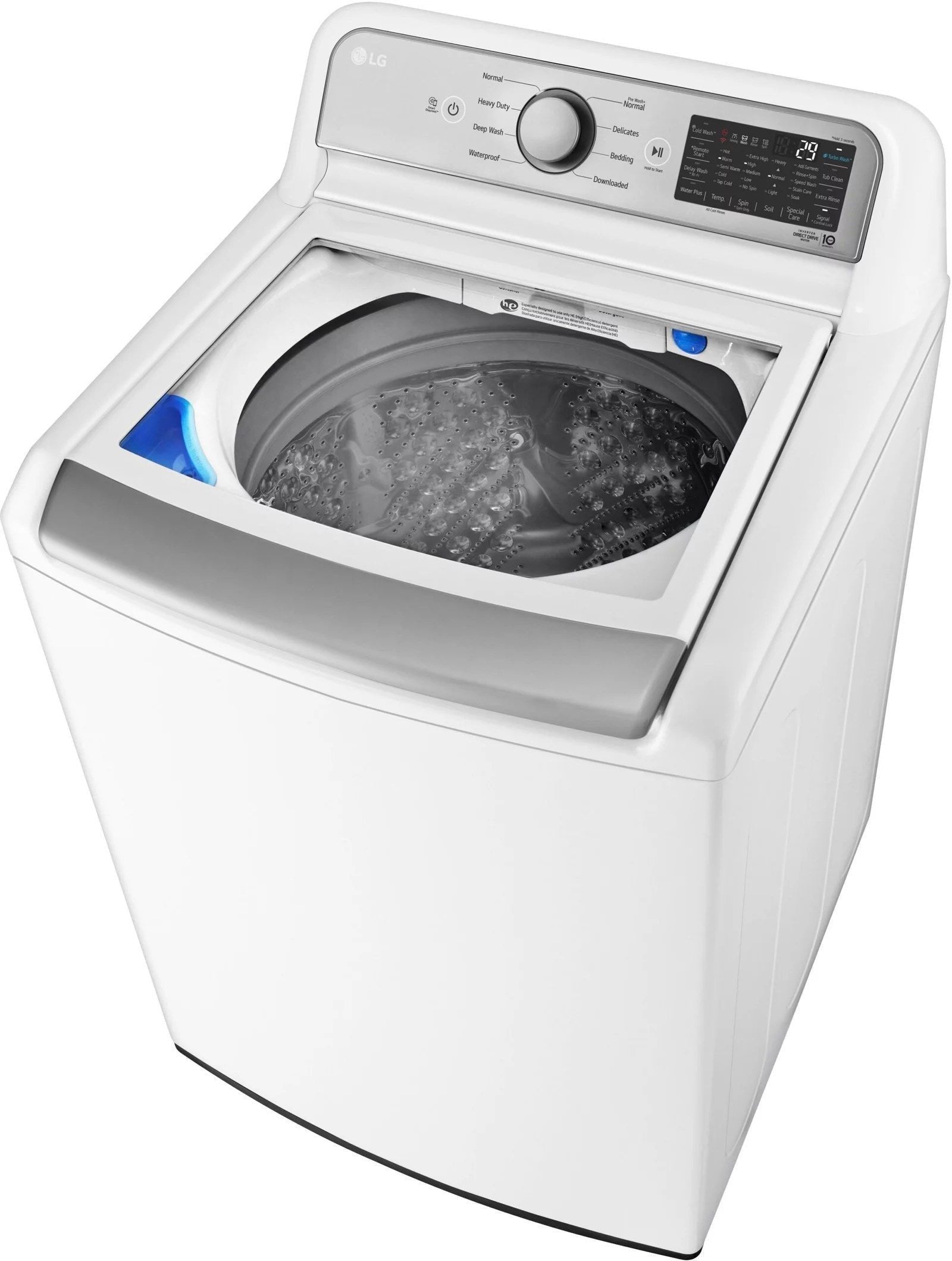 LG – 5.5 Cu. Ft. Smart Top Load Washer with TurboWash3D – White - Image 8