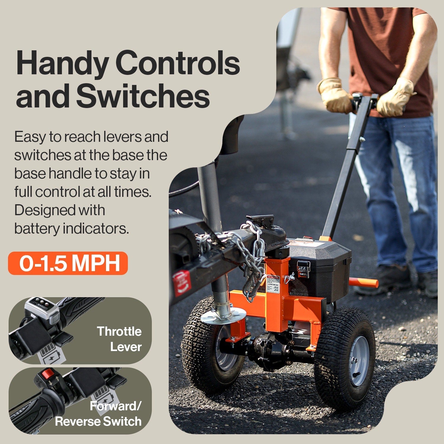 SuperHandy 2800-lb Capacity 3-Wheel Orange Steel Dolly GUO041 - Image 4