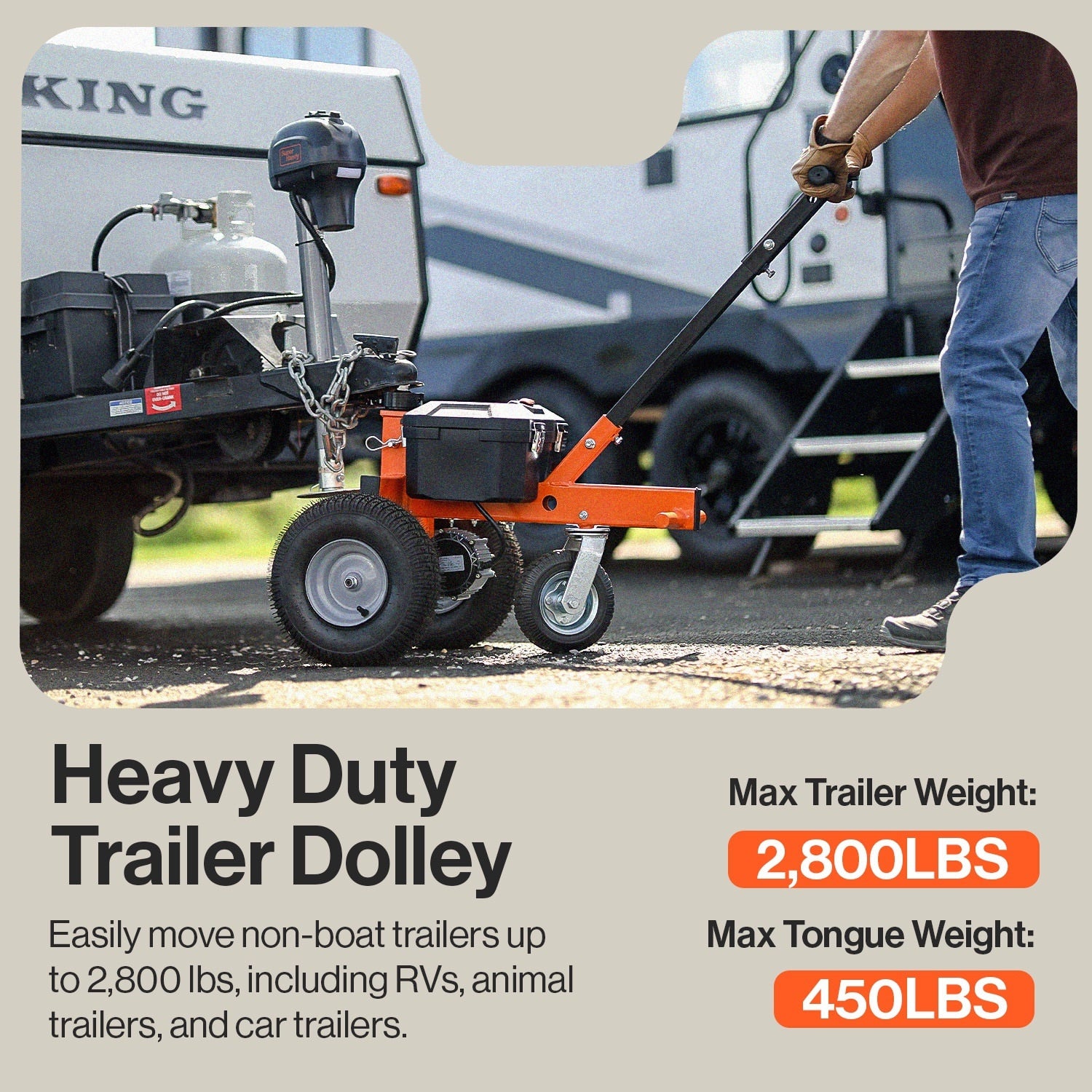 SuperHandy 2800-lb Capacity 3-Wheel Orange Steel Dolly GUO041 - Image 5