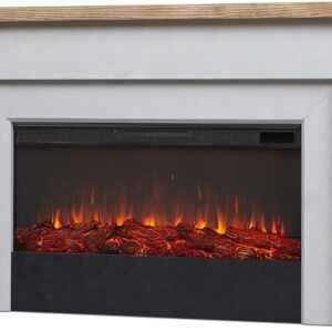 Real Flame Malie 68" Electric Fireplace with Mantel & Remote Control
