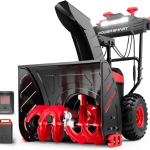 PowerSmart HB2805A 80V 24-Inch Self-Propelled 2-Stage Cordless Snow Blower with 6.0Ah Battery & Charger