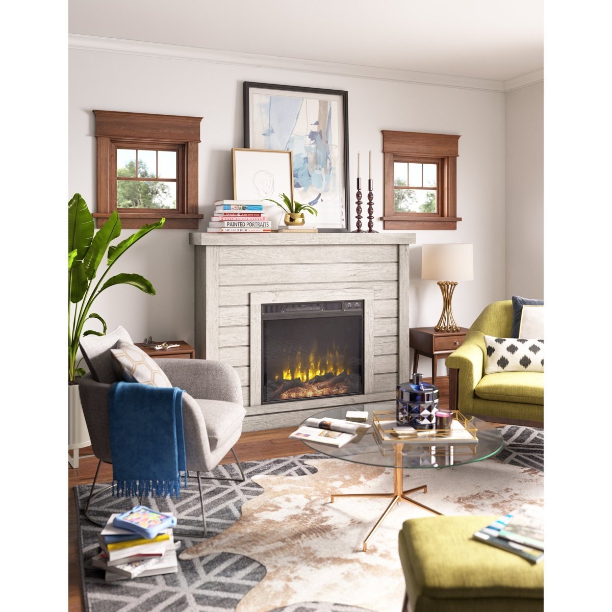 Alaya Wall Mounted Electric Fireplace Sand & Stable Finish - Image 10