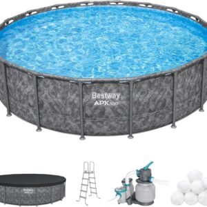 Intex 32 ft x 16 ft x 52 inch Rectangular Swimming Pool Set with Maintenance