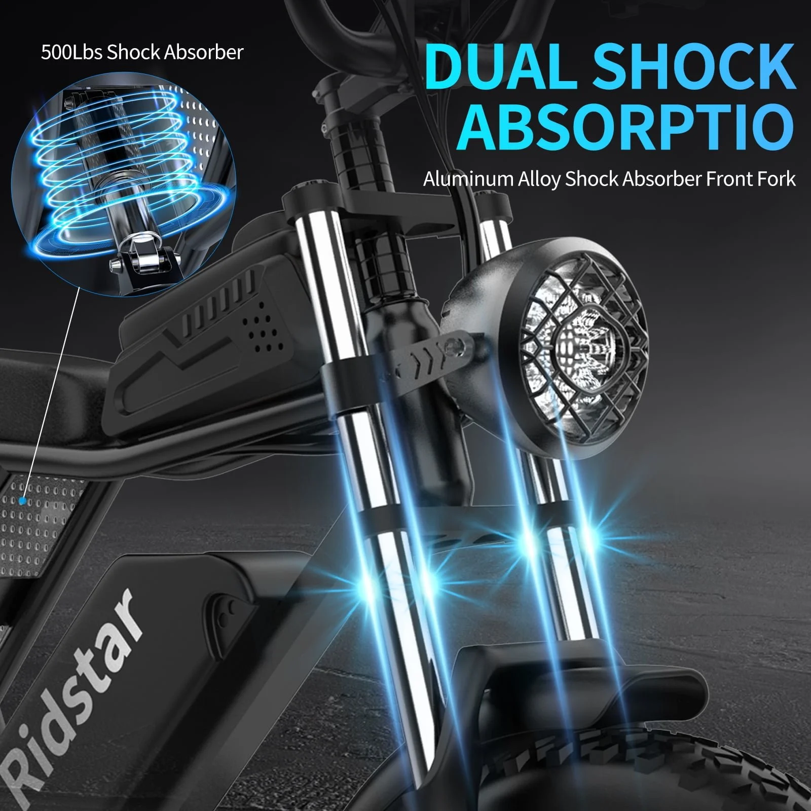 Ridstar Electric Bike for Adults 1500w 33mph,48v 20ah Electric Bicycle,20″ Fat Tire,7-Speed Mountain Bike Ul2849 (Copy) - Image 4