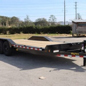 22 Foot Big Tex Heavy Duty with Drive-Over Fender Black Equipment Trailer (14DF-19BK+3KR)