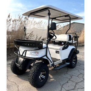 48V Electric Golf Cart – eMACHINE Lifted Model in White